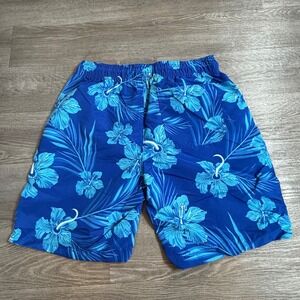 Stitches & Rivets Mens Blue Floral Hibiscus Swim Trunks Board Shorts Small NEW